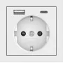 Gira SCHUKO Socket Outlet with USB Power Supply, 2x USB-A 5V 2.1A, Flush-Mounted, Pure White Glossy 245970