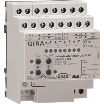 GIRA Shutter Actuator 4-fold REG KNX/EIB 230V AC 103900
