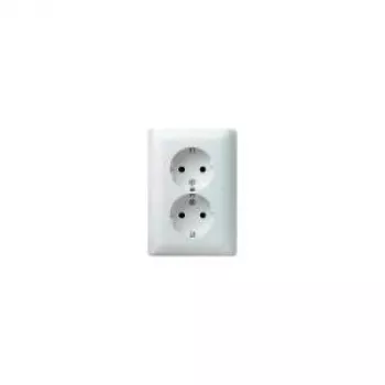Gira Standard 55 Cover Frame for Schuko Double Socket Outlet, Pure White Silk Matt (0780 04)