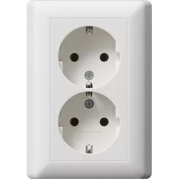 Gira Standard 55 Double SCHUKO Socket Outlet Pure White Matte (078804)