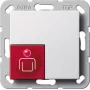 Gira System 55 Call Button Cover, Pure White, Bell Symbol, 290003