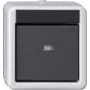 Gira System 55 Rocker Switch Cover, Anthracite Matt, Light/Off Symbol, Clip-on, Thermoplastic, Halogen-free, UV-resistant 515230