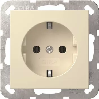 Gira System 55 SCHUKO Socket Outlet Cream White (418801)