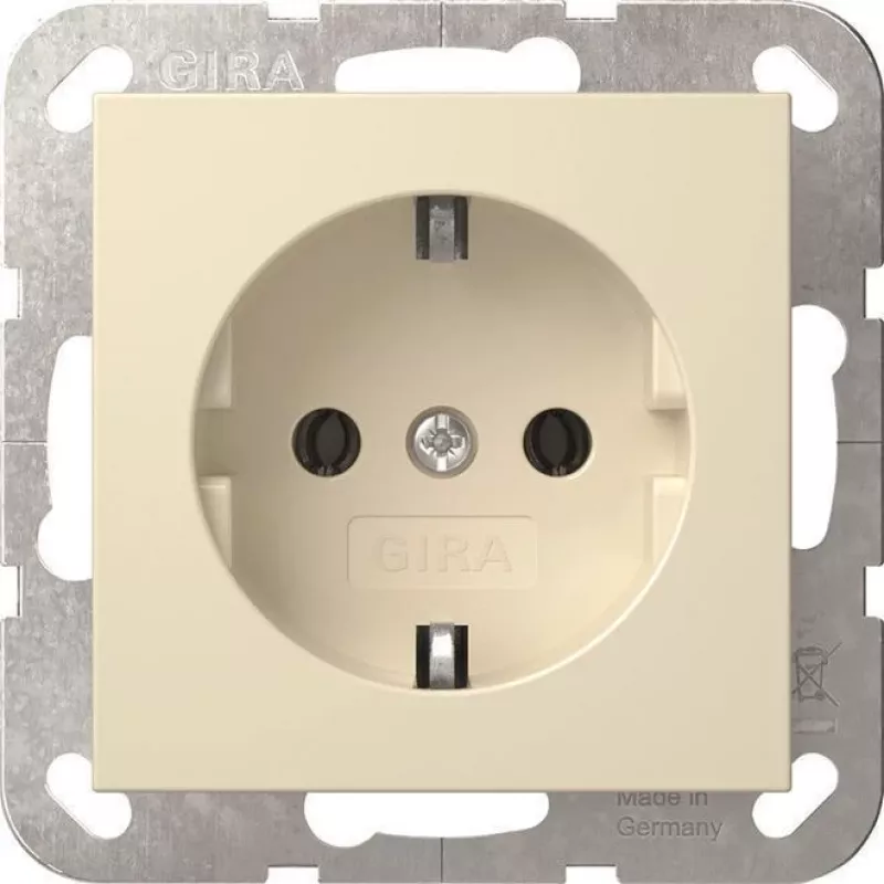 Gira System 55 SCHUKO Socket Outlet Cream White (418801)