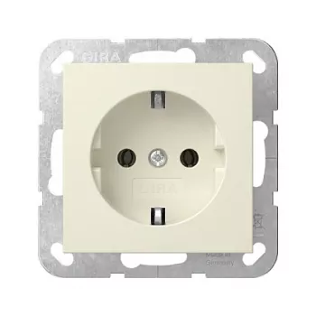 Gira System 55 SCHUKO Socket Outlet Cream White (418801)