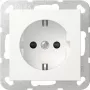 Gira System 55 SCHUKO Socket Outlet, Flush-Mounted, Pure White Matt, 16 A, 250 V, with Enhanced Contact Protection 475527