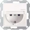 Gira System 55 Schuko Socket Outlet Insert, Pure White Glossy, 16 A, 250 V, Screw Terminals, Flush-Mounted 045403