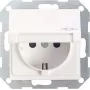 Gira System 55 Schuko Socket Outlet Insert, Pure White Glossy, 16 A, 250 V, Screw Terminals, Flush-Mounted 045403