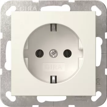 Gira System 55 SCHUKO Socket Outlet, Pure White, Flush-Mounted, 16 A 446603
