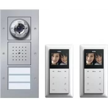 GIRA Wired Video Intercom Complete Set for 2-Family House, Aluminium