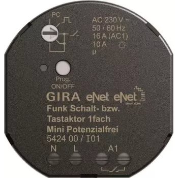 GIRA Wireless Switching/Push-Button Actuator Mini 1-Channel Potential-Free 542400