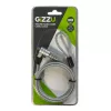 GIZZU 1.8m Nano Combination Lock Security Cable - 4-Digit Resettable, Braided Steel, for Kensington Nano Slot Devices (Black/Silver)