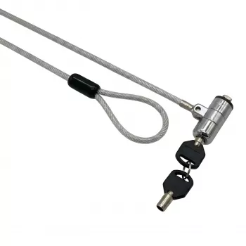 GIZZU 1.8m T-Bar Laptop Cable Lock Master Key Compatible - Keyed Security Cable for Kensington Slot, Braided Steel, Black