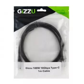 GIZZU 100W 10Gbps USB-C to USB-C Cable 1m Black