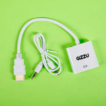 Gizzu 1080P HDMI to VGA Adapter with Audio - Black
