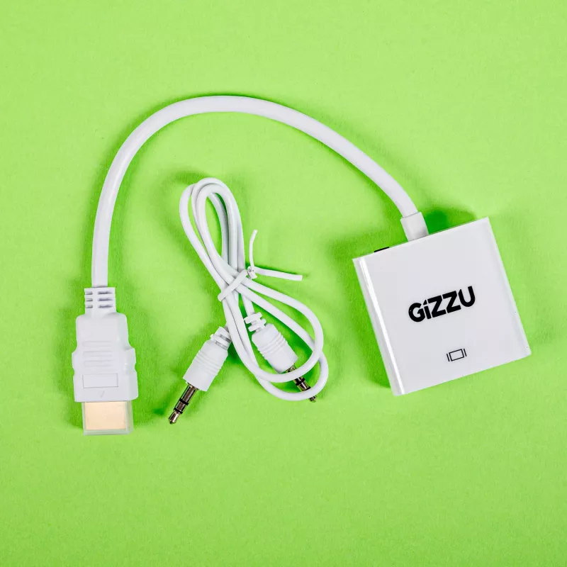 Gizzu 1080P HDMI to VGA Adapter with Audio - Black