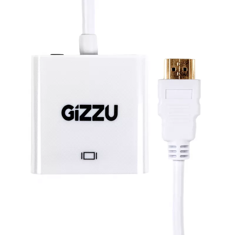 Gizzu 1080P HDMI to VGA Adapter with Audio - Black