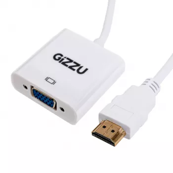 Gizzu 1080P HDMI to VGA Adapter with Audio - Black