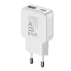 Gizzu 2-Port 20W GaN Wall Charger USB-C PD 3.0 + USB-A QC 3.0 Fast Charging Adapter - White