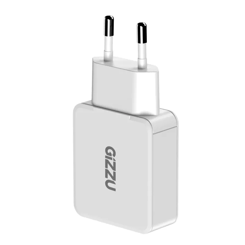Gizzu 2-Port 45W GaN Wall Charger USB-C PD & USB-A QC White