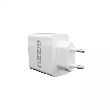GIZZU 36W USB-C PD & QC3.0 Dual Port Wall Charger - White