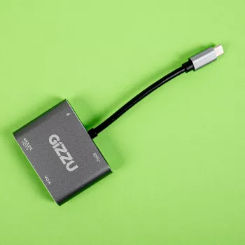 Gizzu 4-in-1 USB-C to HDMI/VGA/USB 3.0 Hub - Space Grey