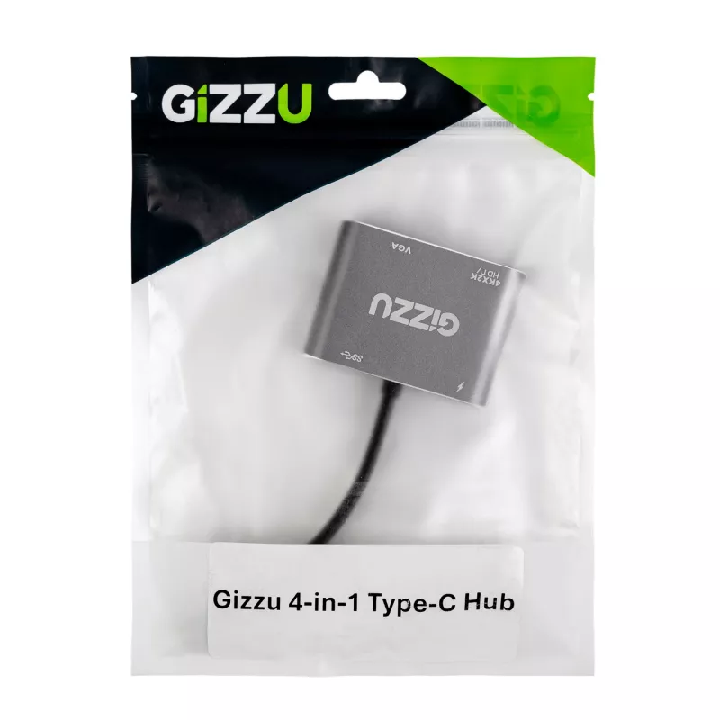 Gizzu 4-in-1 USB-C to HDMI/VGA/USB 3.0 Hub - Space Grey