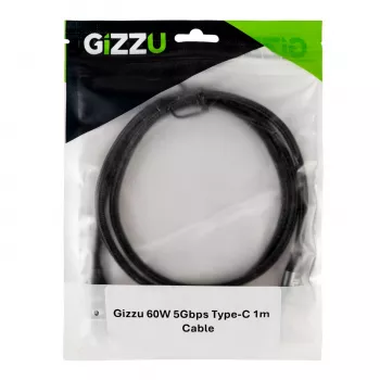GIZZU 60W 5Gbps USB-C to USB-C Cable 2m Black