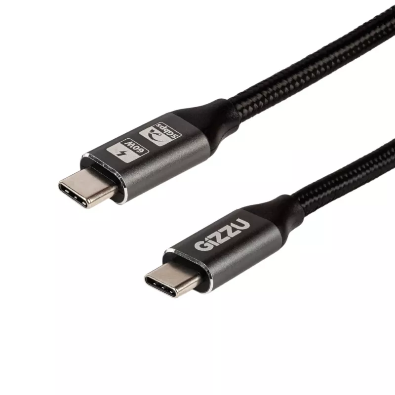 GIZZU 60W 5Gbps USB-C to USB-C Cable 2m Black