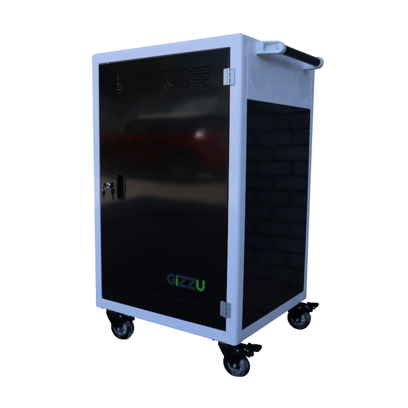 Gizzu GCT36AC 36-Bay AC Charging Trolley – Lockable Steel Cart with Surge Protection & Cooling Fan