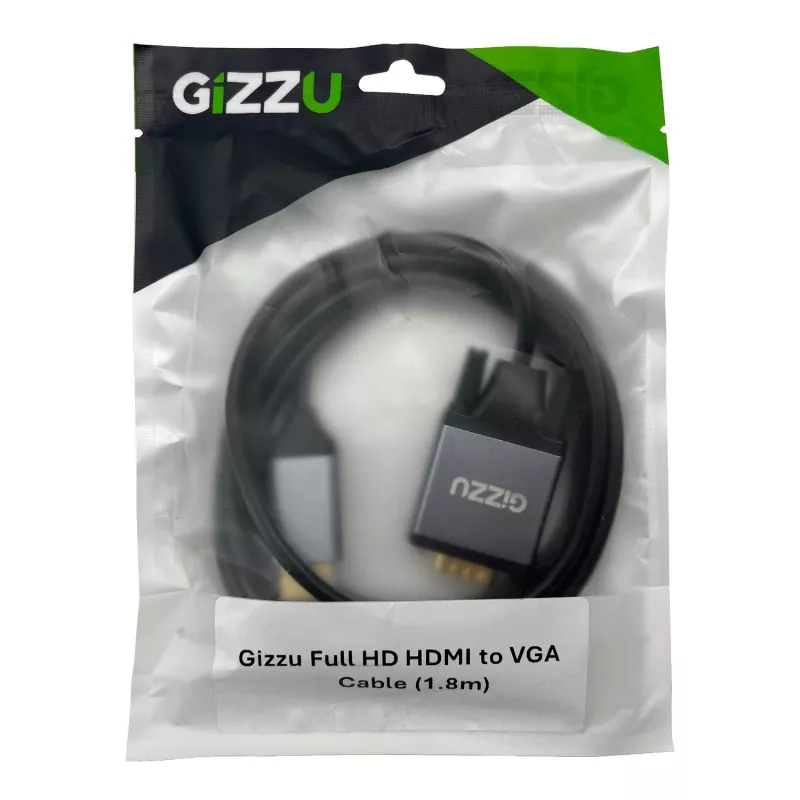 Gizzu Full HD HDMI to VGA Active Converter Cable 1.8m Black