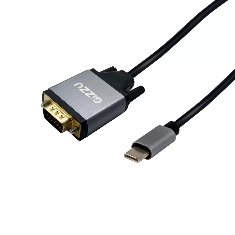 Gizzu Full HD USB-C to VGA Adapter Cable 1.8m Black