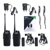Gizzu Patrol Walkie Talkie Set PMR446 8-Channel Two-Way Radio with VOX, Scan, Flashlight – Black/Orange (2 Pack)