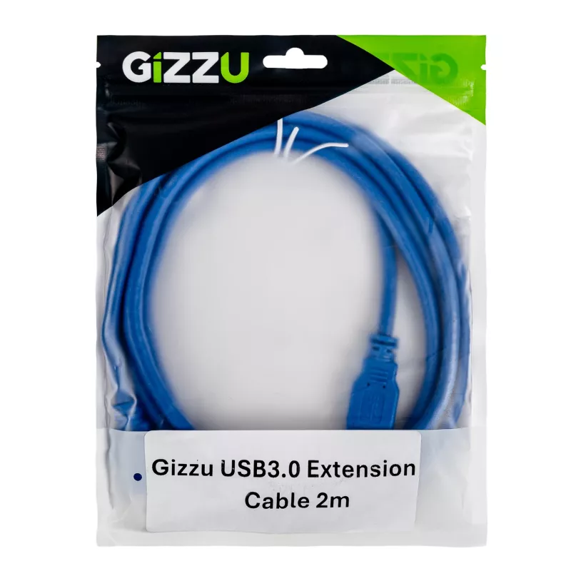 Gizzu USB 3.0 Extension Cable 2m – 5Gbps, Male to Female, Black
