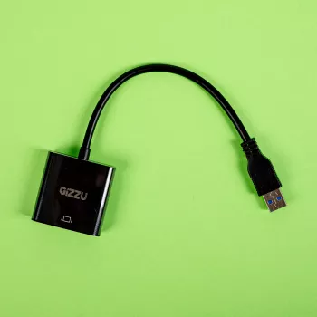 Gizzu USB 3.0 to VGA Adapter – Full HD 1080p External Video Converter, USB-A Male to VGA Female, Bus-Powered, Black