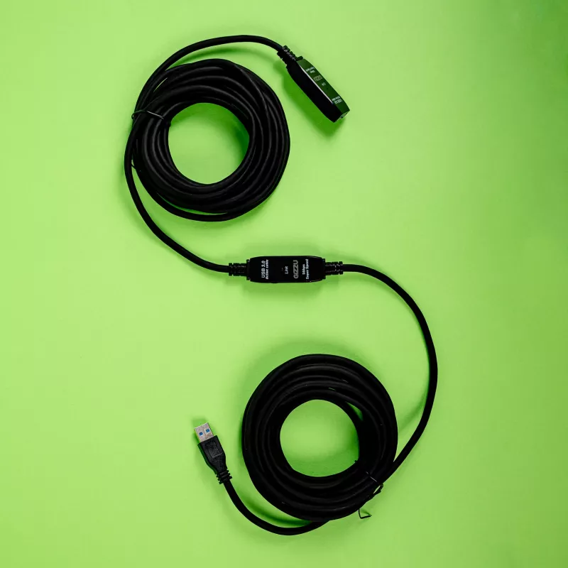 Gizzu USB 3.0 Active Extension Cable 10m 5Gbps Repeater with Signal Booster USB-A Male to Female Bus-Powered Black
