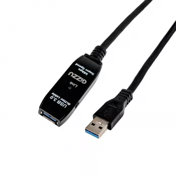 Gizzu USB 3.0 Active Extension Cable 10m 5Gbps Repeater with Signal Booster USB-A Male to Female Bus-Powered Black