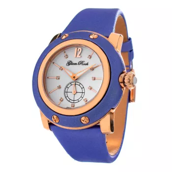 GLAM ROCK GR10050 Miami Collection Women's Watch 46mm White Leather Strap Swiss Quartz