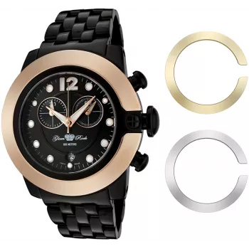GLAM ROCK GR32183 Men's Swiss Quartz Wristwatch 44mm Black Silicone
