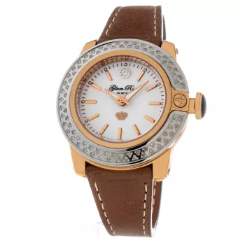 GLAM ROCK Women's Watch GR31007D 40mm Swiss Quartz Stainless Steel White Mother of Pearl Dial White Leather Strap