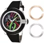 GLAM ROCK Women's Watch GR32018 Miami Collection 44mm Swiss Quartz Stainless Steel Leather Black
