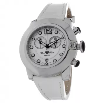 GLAM ROCK Women's Watch GR32153 44mm Swiss Quartz White Mother of Pearl Dial White Leather Strap