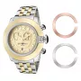 GLAM ROCK Women's Watch GR32159 (44mm) - Swiss Quartz, White Mother of Pearl Dial, Silicone Strap