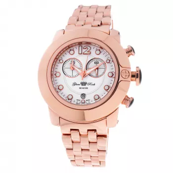 GLAM ROCK Women's Watch GR32180 44mm Swiss Quartz Chronograph White Silicone