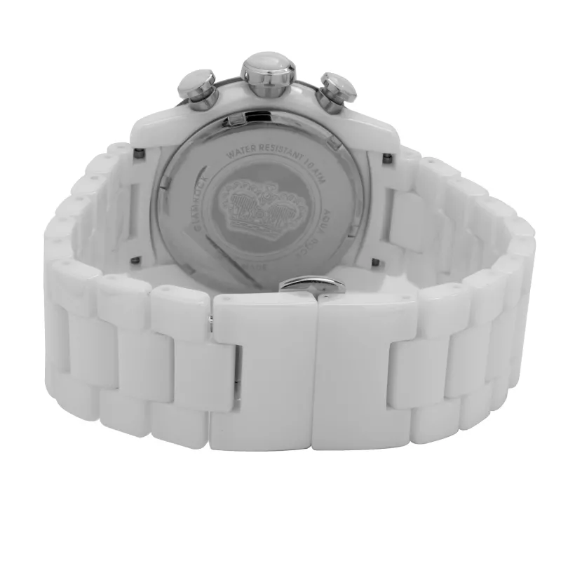 GLAM ROCK Women's Watch GR50116D (42mm) - Swiss Quartz, White Mother-of-Pearl Dial, White Silicone Strap