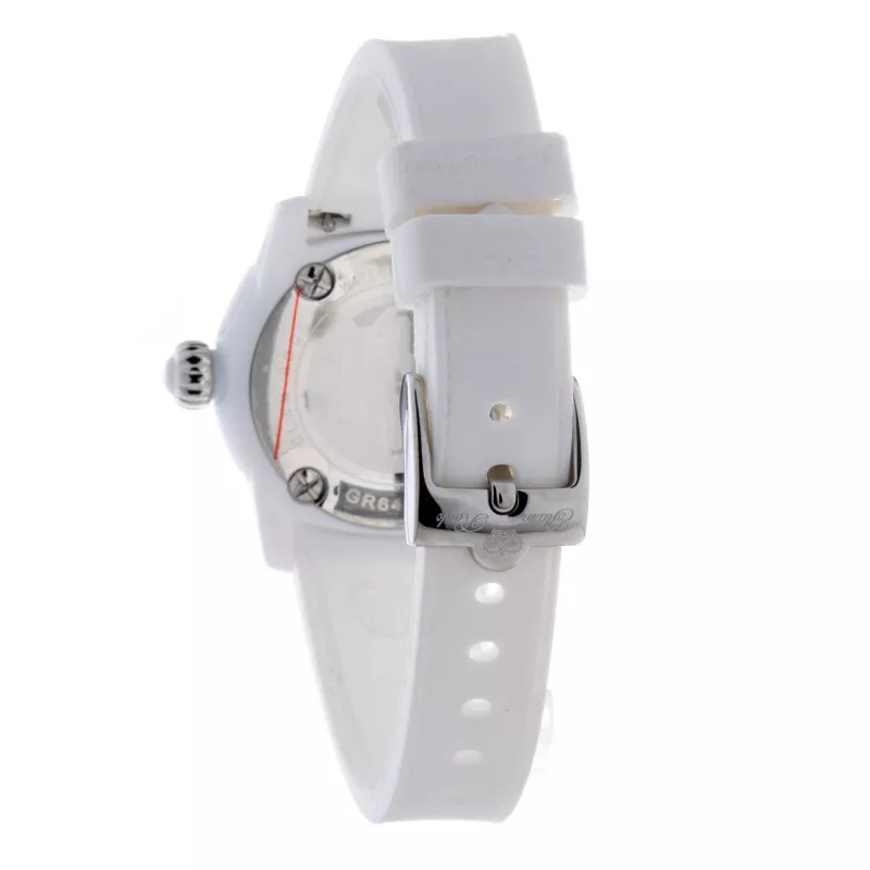 GLAM ROCK Women's Watch GR64005 (40mm) - Swiss Quartz, White Ceramic Bezel, Silicone Strap