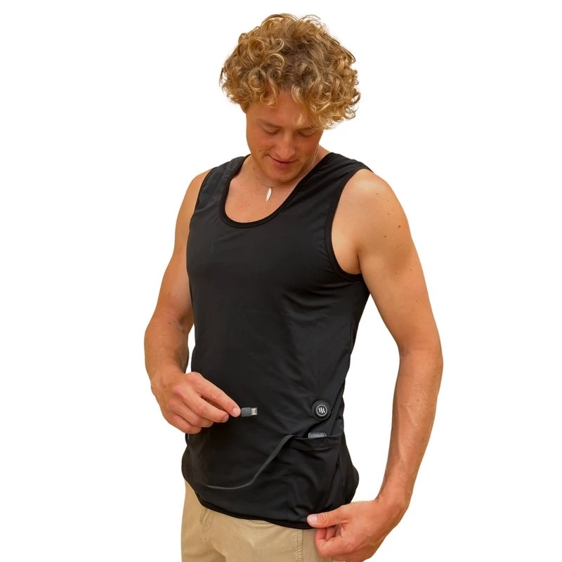GLOVII GV2XL Heated Vest - Unisex, Elastic, USB Powered, 5 Heating Zones, 3 Heat Levels, Black, S-2XL