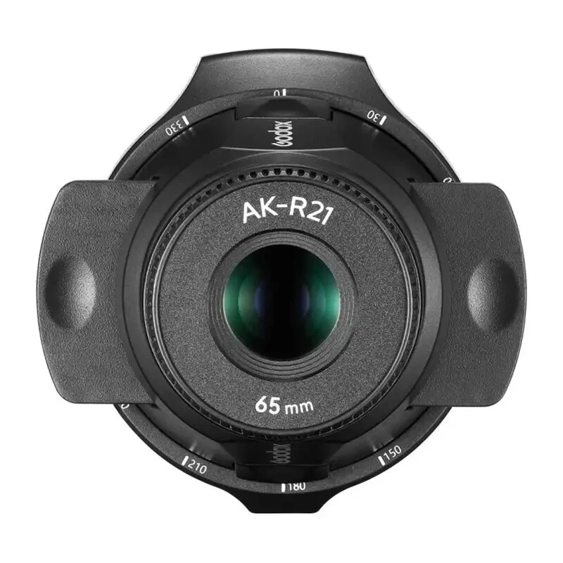 GODOX AK-R21 Projection Attachment for Round Head Flashes with 65mm Lens, 8 Gobos, Color Filters, Magnetic Mount