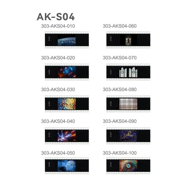 Godox AK-S04 Slide Set – 6 Stainless Steel Gobo Patterns for AK-R1 Round Flash Head