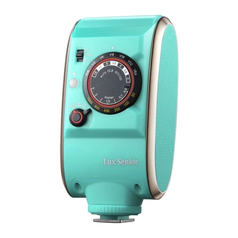 GODOX LUX Senior Flash (Green) Retro On-Camera Flash with Auto/Manual Modes, Built-in Battery, OLED Display, Foldable Reflector